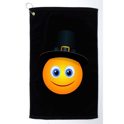 Thanksgiving Pilgrim Emoji Smiley Platinum Collection Golf Towel