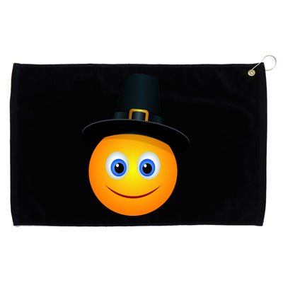 Thanksgiving Pilgrim Emoji Smiley Grommeted Golf Towel