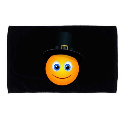 Thanksgiving Pilgrim Emoji Smiley Microfiber Hand Towel