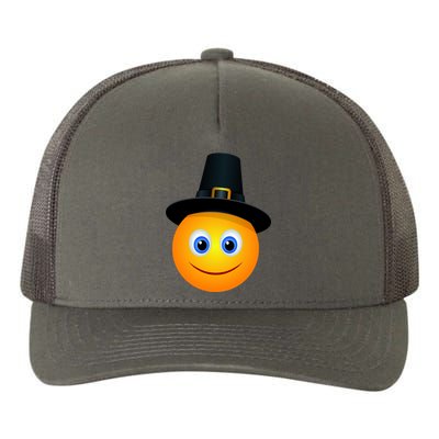 Thanksgiving Pilgrim Emoji Smiley Yupoong Adult 5-Panel Trucker Hat