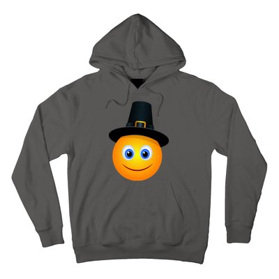 Thanksgiving Pilgrim Emoji Smiley Hoodie