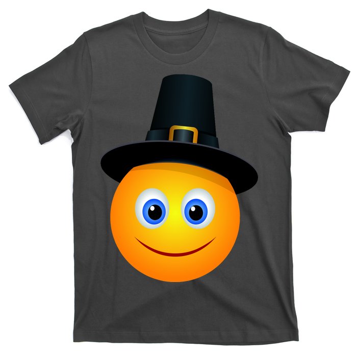 Thanksgiving Pilgrim Emoji Smiley T-Shirt