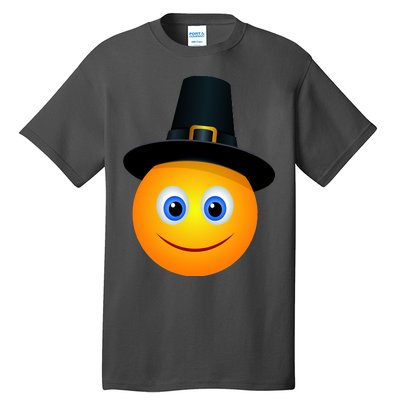 Thanksgiving Pilgrim Emoji Smiley Tall T-Shirt