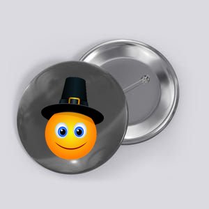 Thanksgiving Pilgrim Emoji Smiley Button