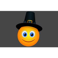 Thanksgiving Pilgrim Emoji Smiley Bumper Sticker