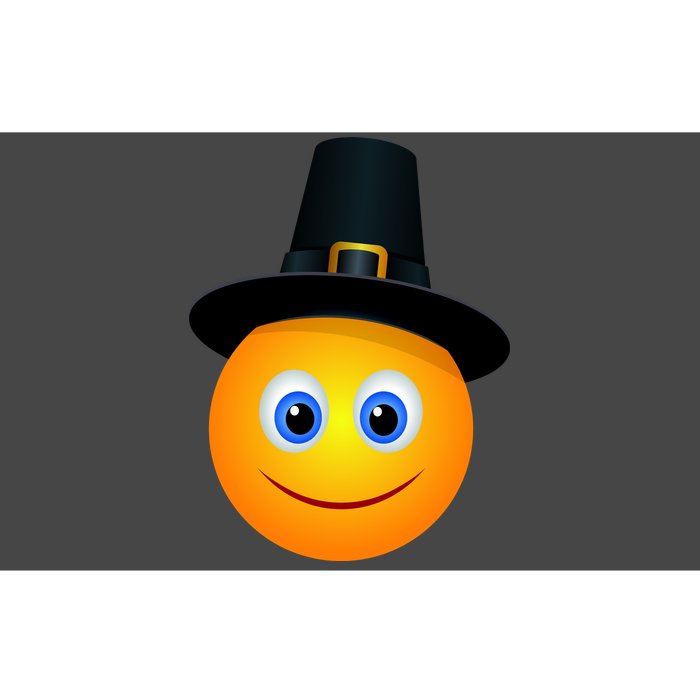 Thanksgiving Pilgrim Emoji Smiley Bumper Sticker