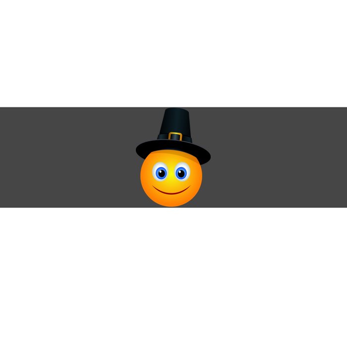 Thanksgiving Pilgrim Emoji Smiley Bumper Sticker