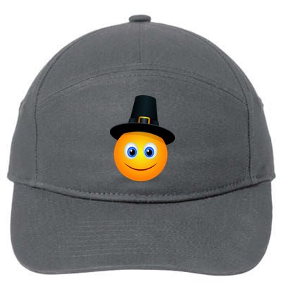 Thanksgiving Pilgrim Emoji Smiley 7-Panel Snapback Hat