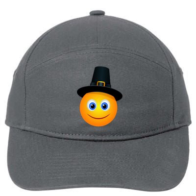 Thanksgiving Pilgrim Emoji Smiley 7-Panel Snapback Hat