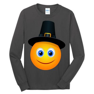 Thanksgiving Pilgrim Emoji Smiley Tall Long Sleeve T-Shirt