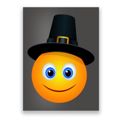 Thanksgiving Pilgrim Emoji Smiley Poster