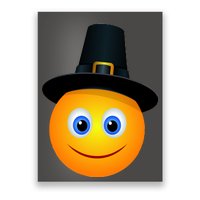 Thanksgiving Pilgrim Emoji Smiley Poster