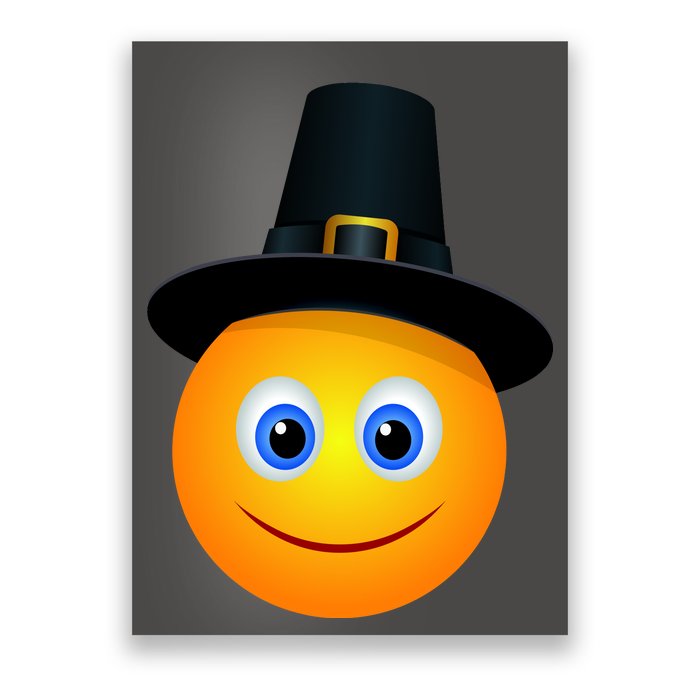 Thanksgiving Pilgrim Emoji Smiley Poster