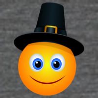 Thanksgiving Pilgrim Emoji Smiley Poster