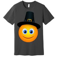 Thanksgiving Pilgrim Emoji Smiley Premium T-Shirt