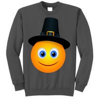 Thanksgiving Pilgrim Emoji Smiley Tall Sweatshirt