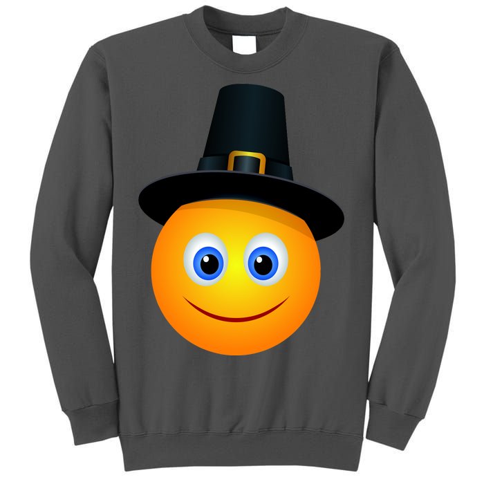 Thanksgiving Pilgrim Emoji Smiley Tall Sweatshirt