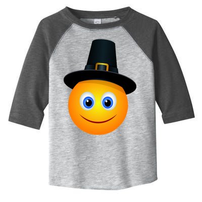 Thanksgiving Pilgrim Emoji Smiley Toddler Fine Jersey T-Shirt