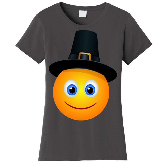 Thanksgiving Pilgrim Emoji Smiley Women's T-Shirt