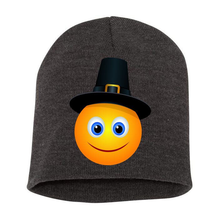 Thanksgiving Pilgrim Emoji Smiley Short Acrylic Beanie