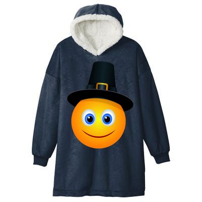 Thanksgiving Pilgrim Emoji Smiley Hooded Wearable Blanket