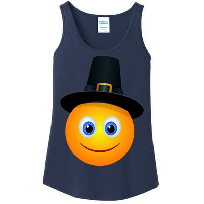 Thanksgiving Pilgrim Emoji Smiley Ladies Essential Tank