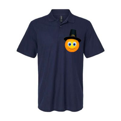 Thanksgiving Pilgrim Emoji Smiley Softstyle Adult Sport Polo