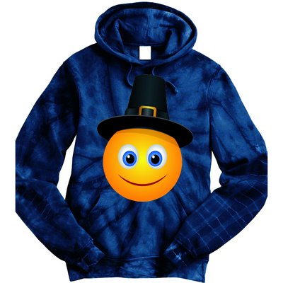 Thanksgiving Pilgrim Emoji Smiley Tie Dye Hoodie