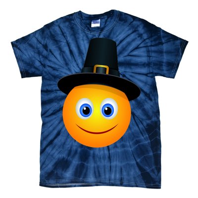 Thanksgiving Pilgrim Emoji Smiley Tie-Dye T-Shirt