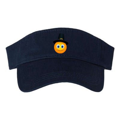 Thanksgiving Pilgrim Emoji Smiley Valucap Bio-Washed Visor