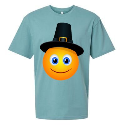 Thanksgiving Pilgrim Emoji Smiley Sueded Cloud Jersey T-Shirt