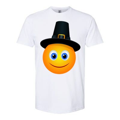 Thanksgiving Pilgrim Emoji Smiley Softstyle CVC T-Shirt