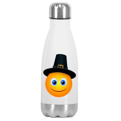 Thanksgiving Pilgrim Emoji Smiley Stainless Steel Insulated Water Bottle