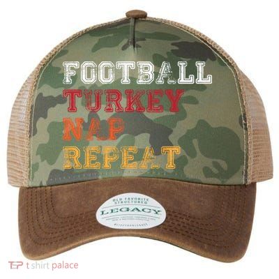 Thanksgiving Schedule Football Turkey Nap Repeat Legacy Tie Dye Trucker Hat
