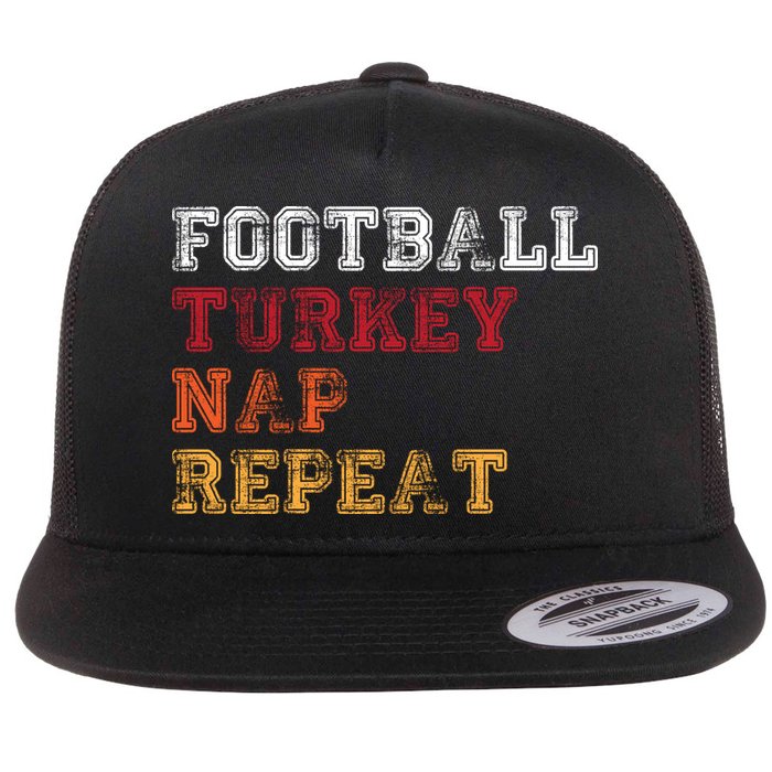 Thanksgiving Schedule Football Turkey Nap Repeat Flatbill Hat