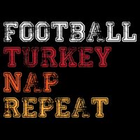 Thanksgiving Schedule Football Turkey Nap Repeat Tie-Dye T-Shirt