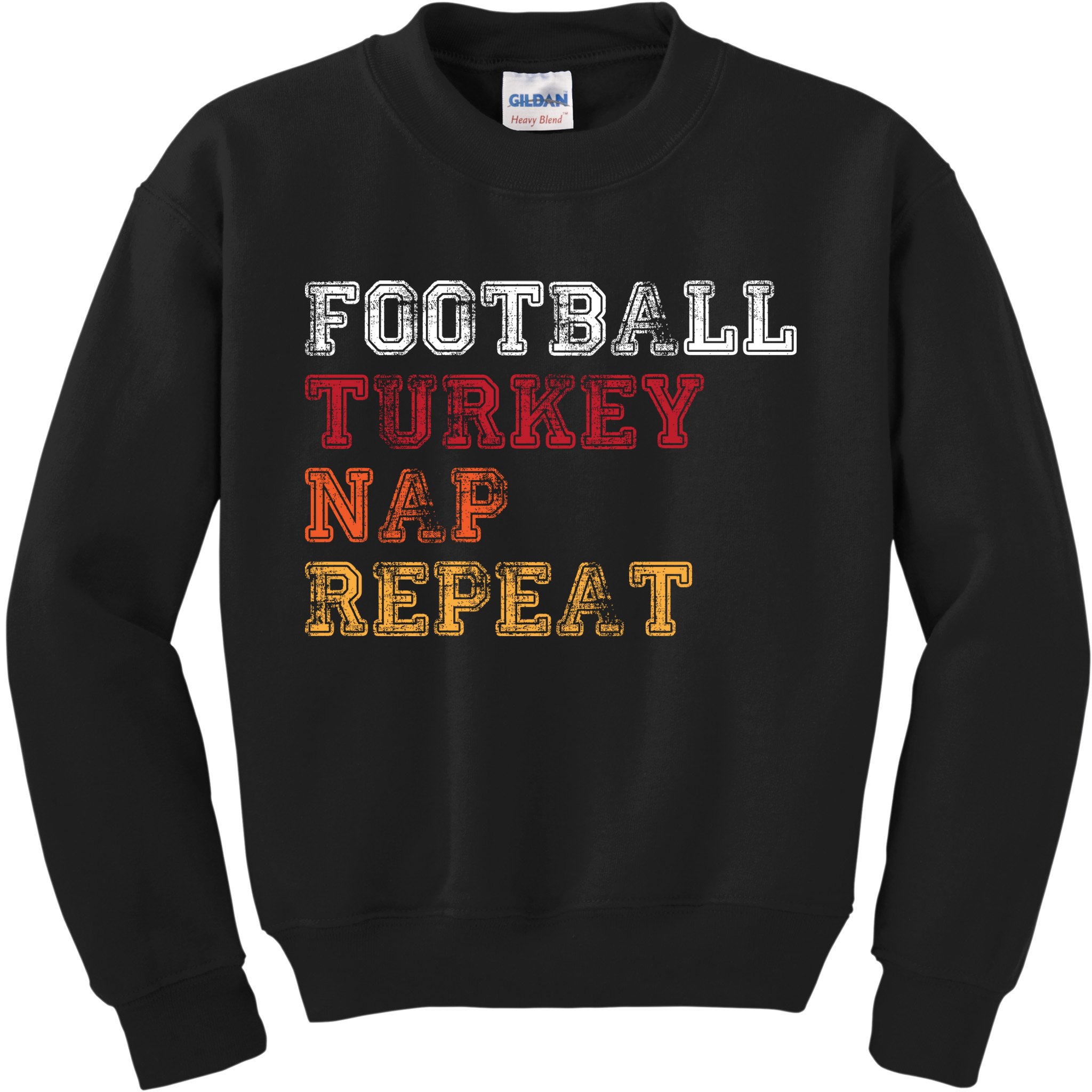 Thanksgiving Schedule Football Turkey Nap Repeat Kids Sweatshirt