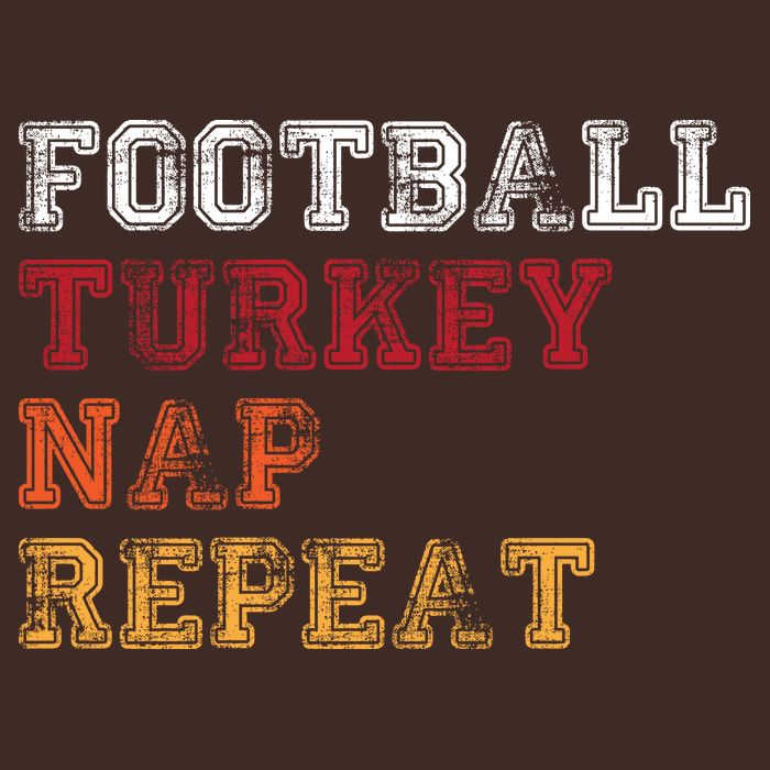 Thanksgiving Schedule Football Turkey Nap Repeat Cooling Performance Crew T-Shirt
