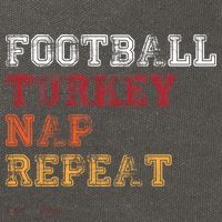 Thanksgiving Schedule Football Turkey Nap Repeat Cotton Canvas Backpack