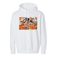 Thanksgiving Selfie Animals Garment-Dyed Fleece Hoodie