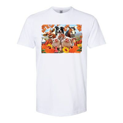 Thanksgiving Selfie Animals Softstyle CVC T-Shirt