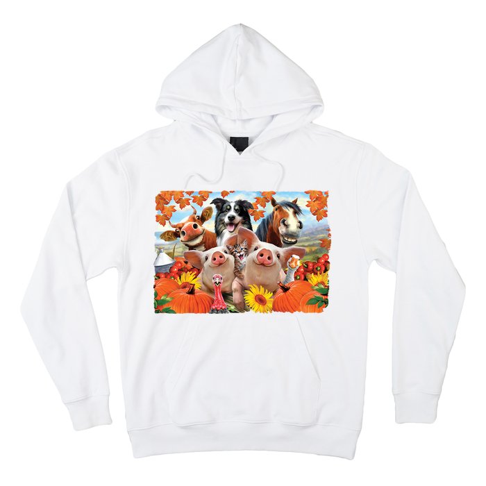 Thanksgiving Selfie Animals Hoodie