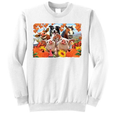 Thanksgiving Selfie Animals Sweatshirt