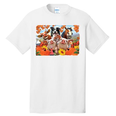 Thanksgiving Selfie Animals Tall T-Shirt