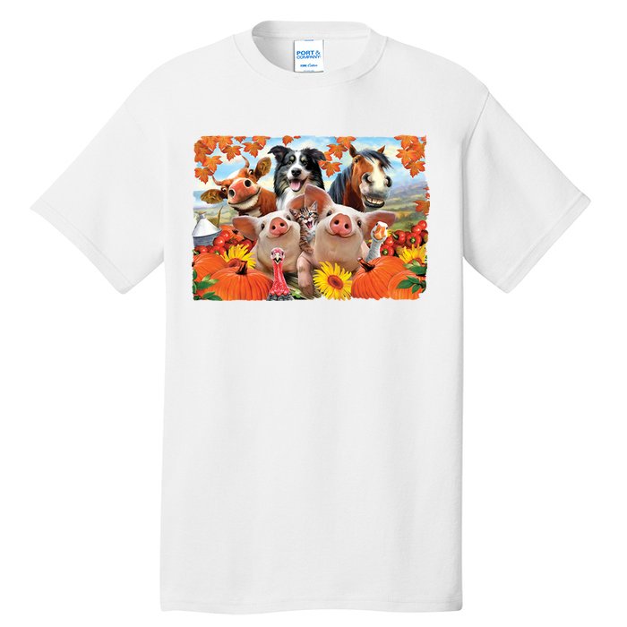 Thanksgiving Selfie Animals Tall T-Shirt