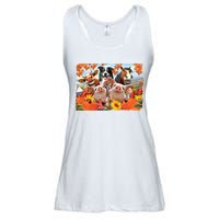 Thanksgiving Selfie Animals Ladies Essential Flowy Tank