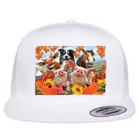 Thanksgiving Selfie Animals Flat Bill Trucker Hat