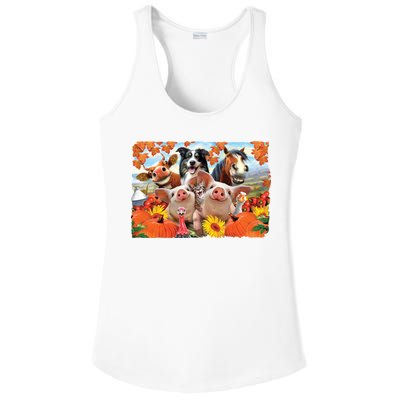 Thanksgiving Selfie Animals Ladies PosiCharge Competitor Racerback Tank