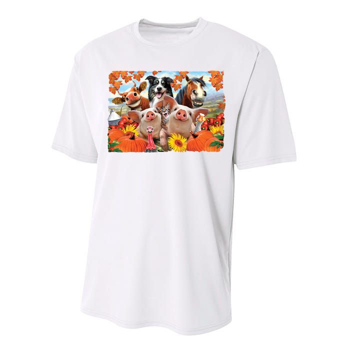 Thanksgiving Selfie Animals Performance Sprint T-Shirt