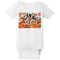 Thanksgiving Selfie Animals Baby Bodysuit